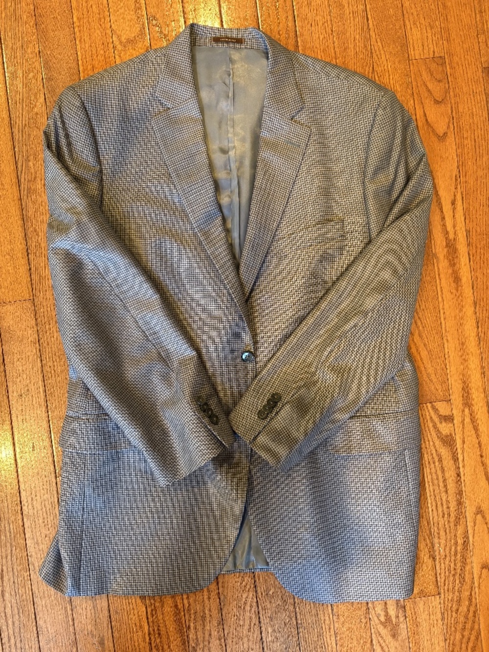 Peter Millar Houndstooth 100% Wool Sport Coat Blazer Sz 44T